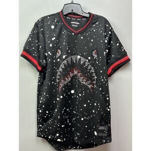 Rise As 1NE Shirt Mens Medium Black Red Splatter Limited Edition Studded Graphic